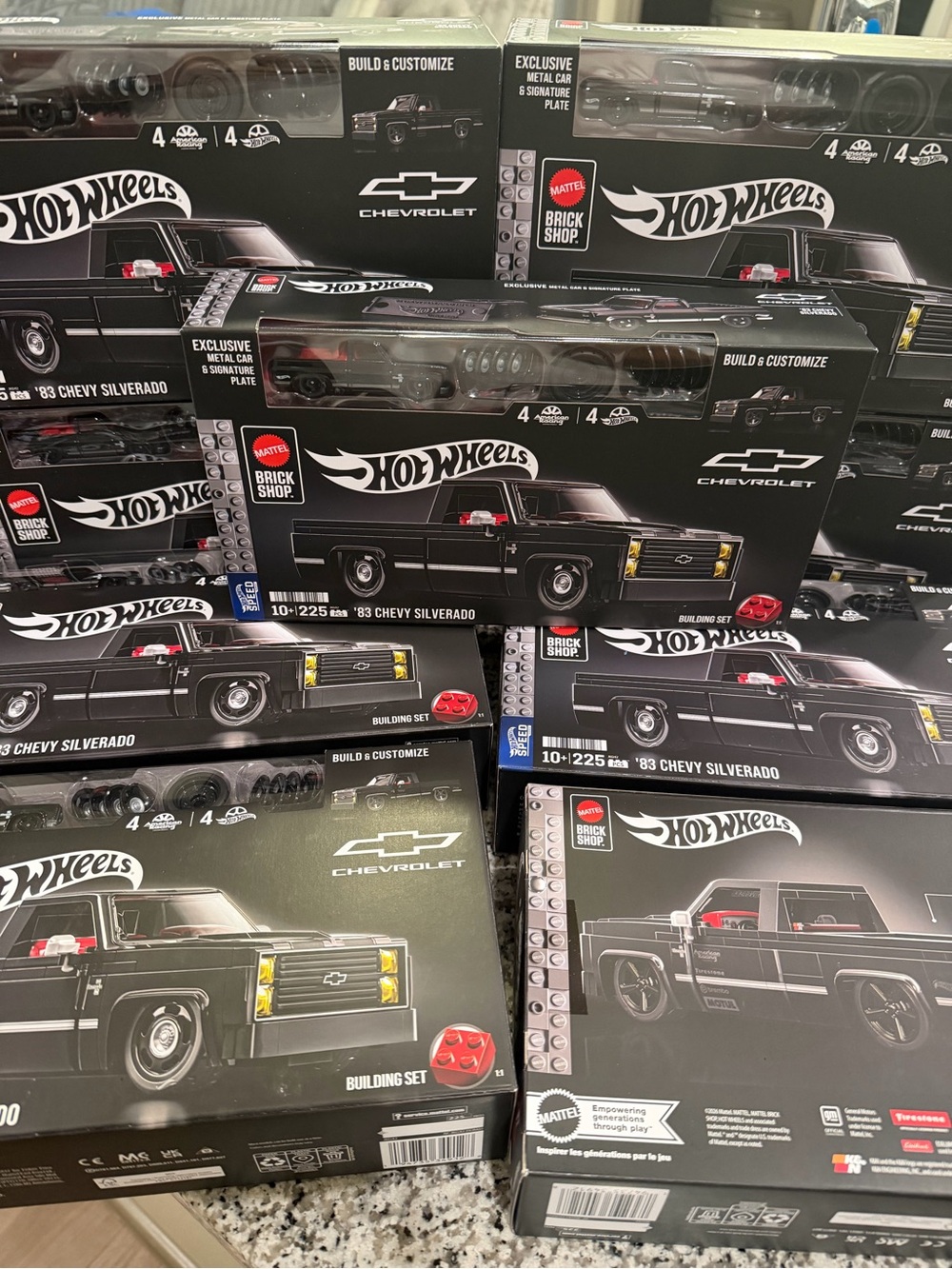 Hot Wheels Mattel '83 Chevy Silverado Brick Shop Building Set - Black $60ea